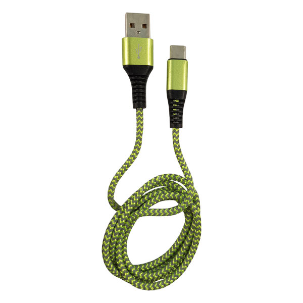 LC-Power LC-C-USB-TYPE-C-1M-7 USB A zu USB-C Kabel, grün/grau, 1m