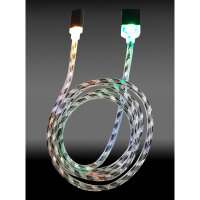 LC-Power LC-C-USB-TYPE-C-1M-8 USB A/USB-C Kabel, schwarz/silber beleuchtet, 1m