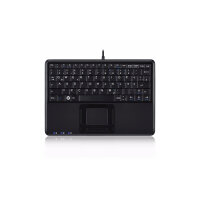 Perixx PERIBOARD-510 H PLUS DE, Mini USB-Tastatur, Touchpad, Hub, schwarz