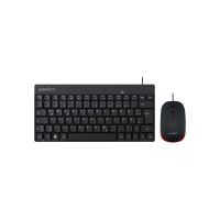 Perixx PERIDUO-212 DE, Mini USB-Tastatur und Maus Set, schwarz