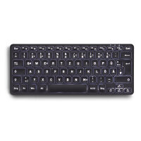 Perixx PERIBOARD-732B DE, Mini-Tastatur Wireless, mit Beleuchtung, schwarz