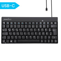 Perixx PERIBOARD-422 DE, Mini USB-C Tastatur kabelgebunden, schwarz