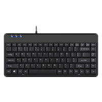 Perixx PERIBOARD-409 H, US, Mini USB-Tastatur, 2 Hubs, schwarz (US-Layout)