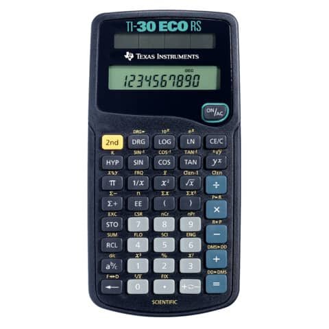 Taschenrechner TI-30 ECO RS, Solar-Energie, 79 x 153 x 18 mm