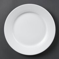 Olympia Whiteware Teller mit breitem Rand 25cm (12 Stüc