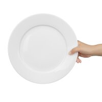Olympia Whiteware Teller mit breitem Rand 28cm (6 Stück