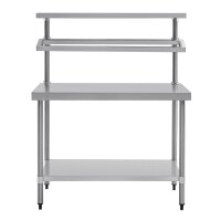 Vogue Edelstahl Arbeitstisch mit Aufsatz 120cm