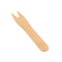 Fiesta Compostable Einweg-Holzbesteck Pommes-Frites-Gabel Biologisch abbaubar (1000 Stück)