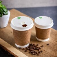 Vegware kompostierbarer 89er-Papierdeckel für Kaffeebecher (1000 Stück)