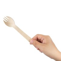 Fiesta kompostierbare, einzeln verpackte Holzsporks (500 Stück)