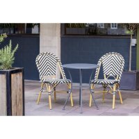 Bolero Rattan Beistellstuhl im Pariser Stil Schwarz (2 St&uu