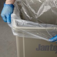 Jantex strapazierfähiger recycelter Müllbeutel 18kg 120 Liter klar (100 Stück)