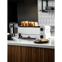 Toaster Weiß 6 Schlitze mit 2 zusätzlichen Elemen