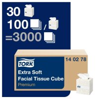 Tork Premium Extra Soft Kosmetiktücher Box 2lagig (30x100) (30 Stück)