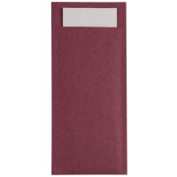 Europochette Burgund Besteckbeutel mit weißer Serviette (Box 500) (500 Stück)