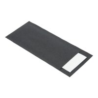 Europochette Schwarze Bestecktasche mit weißer Serviette (Box 500) (500 Stück)