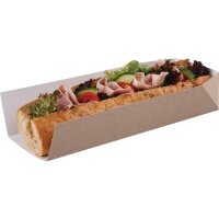 Kompostierbare Baguetteschachtel mit offener Seite 25cm (500 Stück)