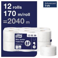 Tork Mini Jumbo Toilettenpapier 2-lagig (12 Stück) 2