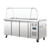 Polar Serie U 3-t&uuml;rige GN-Saladette mit Schutzhaube