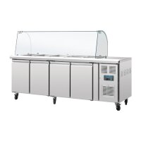 Polar Serie U 4-türige GN-Saladette mit Schutzhaube