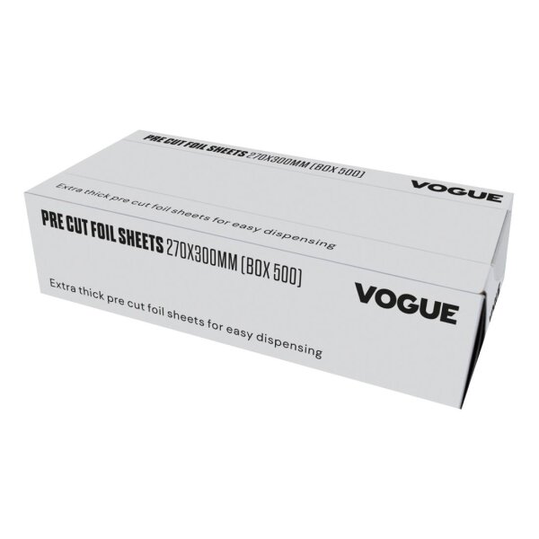 Vogue Alufolie Blätter zugeschnitten 270x300mm (500 Stück)