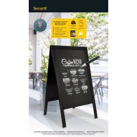 Securit Black Woody großes Gehwegkreide-A-Tafel-Schild