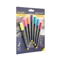 Securit Flüssigkreidemarker 1-2mm Spitze in rot, blau, 