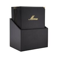 Securit Classic Lederset mit 20 Menükartenhaltern 4x A4