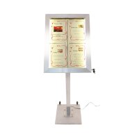 Securit Edelstahl LEDs 4xA4 Informationsdisplay (ohne Mast u