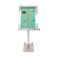 Securit Edelstahl LEDs 4xA4 Informationsdisplay (ohne Mast u