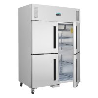 Polar Serie G Kühlschrank Edelstahl mit geteilten Türen 1200L