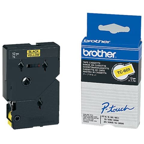 TC601 BROTHER PTOUCH 12mm GELB-SCHWARZ