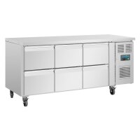 Polar Serie U GN-K&uuml;hltisch mit 6 Schubladen 465L