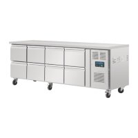 Polar Serie U GN-K&uuml;hltisch mit 8 Schubladen 616L