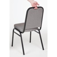 Bolero Bankettstühle mit quadratischer Lehne grau 3
