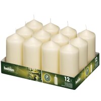 Bolsius Stumpenkerzen elfenbeinfarben 120mm hoch 12...