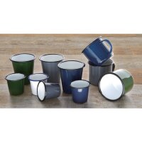 Olympia emaillierte Saucenbecher weiß-blau 11,4cl 3