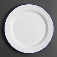 Olympia emaillierte Essteller weiß-blau 30cm 2