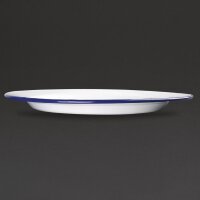 Olympia emaillierte Essteller weiß-blau 30cm 3
