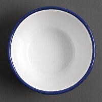 Olympia emaillierte Dessertschalen weiß-blau 7,5cm 3