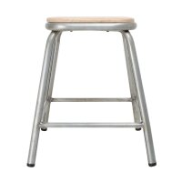 Bolero Cantina niedrige Hocker aus Stahl mit Holzsitz (4 St&