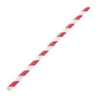 Fiesta Compostable Kompostierbare Papiertrinkhalme rot geringelt