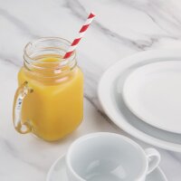 Fiesta Compostable Kompostierbare Papiertrinkhalme rot geringelt