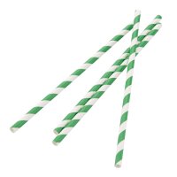 Fiesta Compostable Kompostierbare Papiertrinkhalme grün geringelt