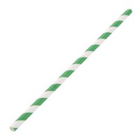 Fiesta Compostable Kompostierbare Papiertrinkhalme grün geringelt