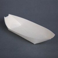 Fiesta Compostable biologisch abbaubare Holz-Schiffchen 25cm (100 Stück)