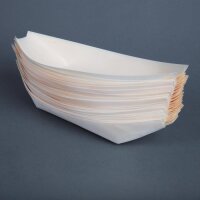 Fiesta Compostable biologisch abbaubare Holz-Schiffchen 25cm (100 Stück)