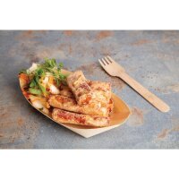 Fiesta Compostable biologisch abbaubare Holz-Schiffchen 19cm (100 Stück)