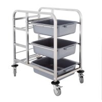 Vogue Abräumwagen aus Edelstahl 90x82x44cm