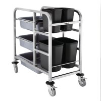 Vogue Abräumwagen aus Edelstahl 90x82x44cm